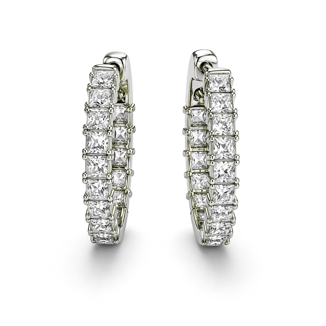 6.42 DEW Moissanite  Earring in 925 Platinum Plated