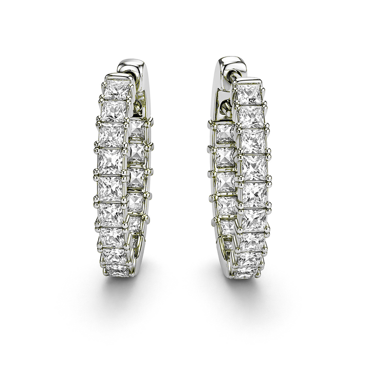 6.42 DEW Moissanite  Earring in 925 Platinum Plated