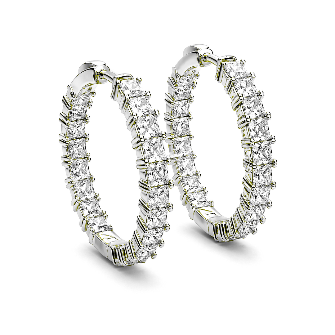 6.42 DEW Moissanite  Earring in 925 Platinum Plated