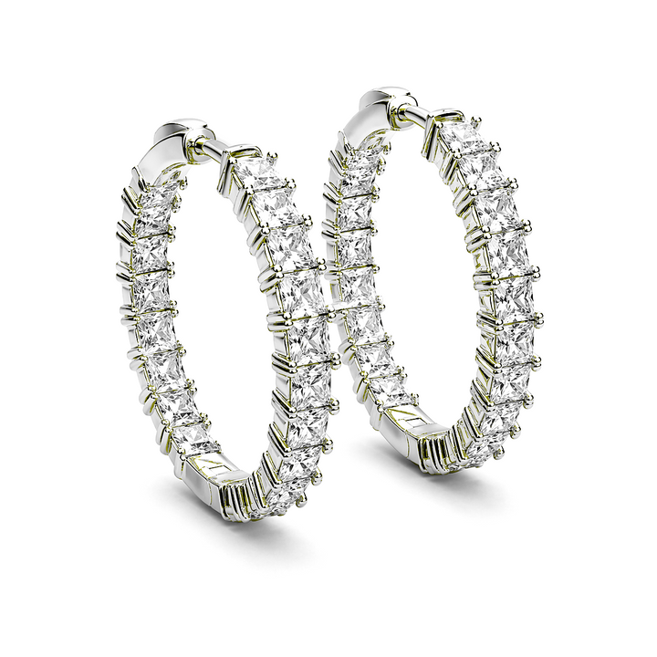 6.42 DEW Moissanite  Earring in 925 Platinum Plated