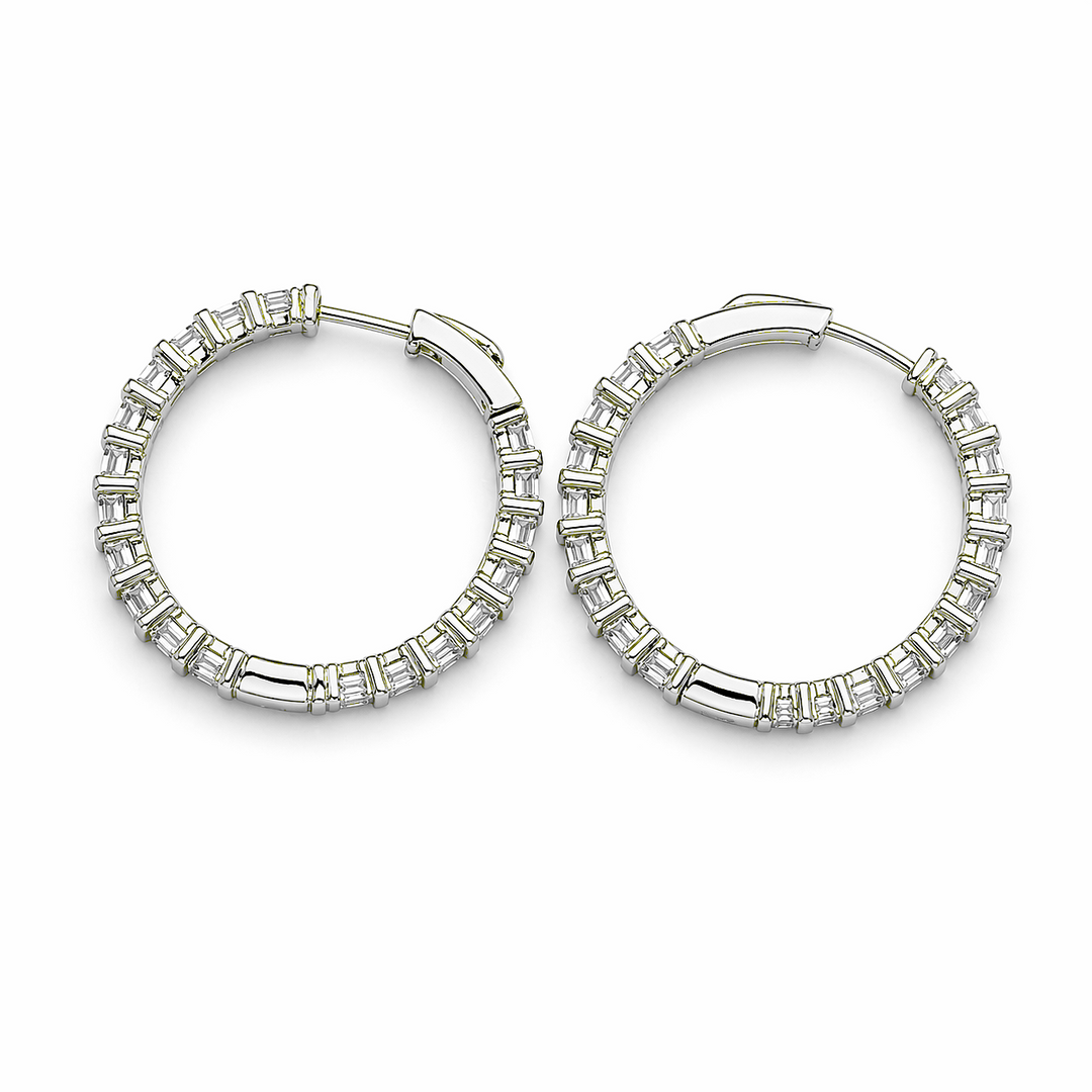 6.42 DEW Moissanite  Earring in 925 Platinum Plated