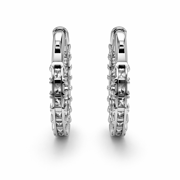 6.42 DEW Moissanite  Earring in 925 Platinum Plated