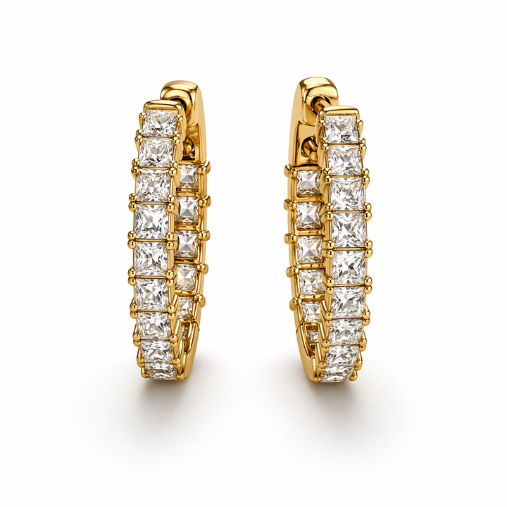 6.42 DEW Moissanite  Earring in 925 Yellow Gold Plated