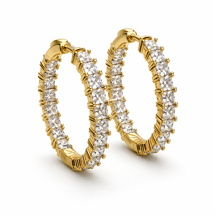 6.42 DEW Moissanite  Earring in 925 Yellow Gold Plated