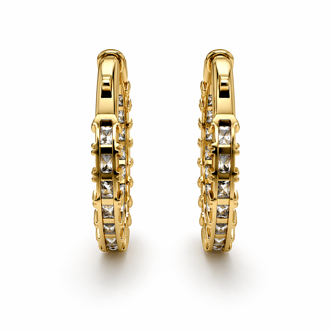 6.42 DEW Moissanite  Earring in 925 Yellow Gold Plated