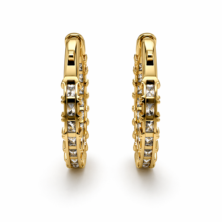 6.42 DEW Moissanite  Earring in 925 Yellow Gold Plated
