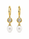 11.66 Cts Pearl and Moissanite Earring in 925 Yellow Gold Plated