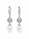 11.66 Cts Pearl and Moissanite Earring in 925 Platinum Plated