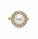 4.31 Cts Pearl and Moissanite Ring in 925 Yellow Gold Plated