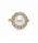 4.31 Cts Pearl and Moissanite Ring in 925 Yellow Gold Plated
