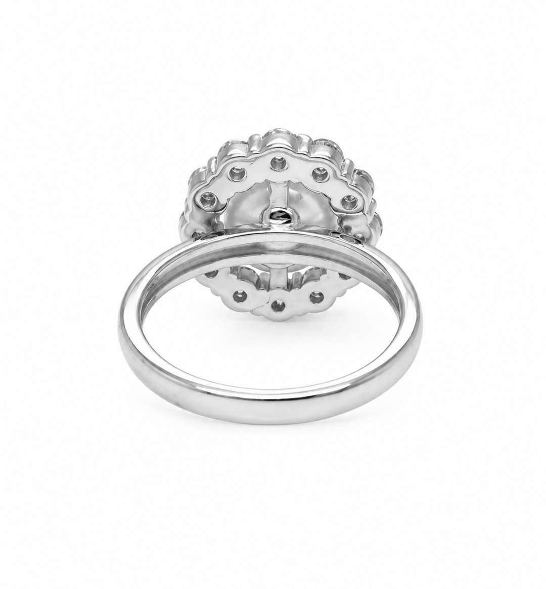 4.31 Cts Pearl and Moissanite Ring in 925 Platinum Plated