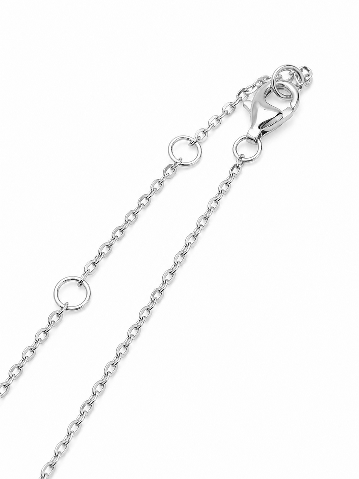 4.06 Cts Pearl and Moissanite Necklace in 925 Platinum Plated