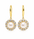 7.60 Cts Pearl and Moissanite Earring in 925 Yellow Gold Plated