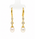 6.81 Cts Pearl and Moissanite Earring in 925 Yellow Gold Plated