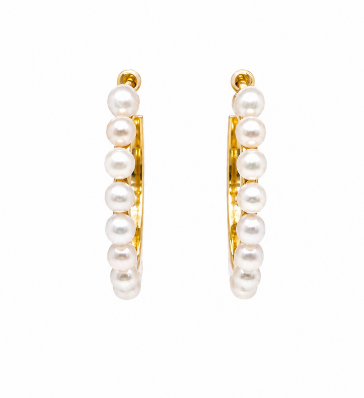 9.34 Cts Pearl Earring in 925 Yellow Gold Plated