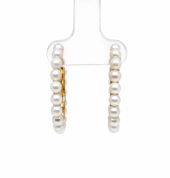 9.34 Cts Pearl Earring in 925 Yellow Gold Plated