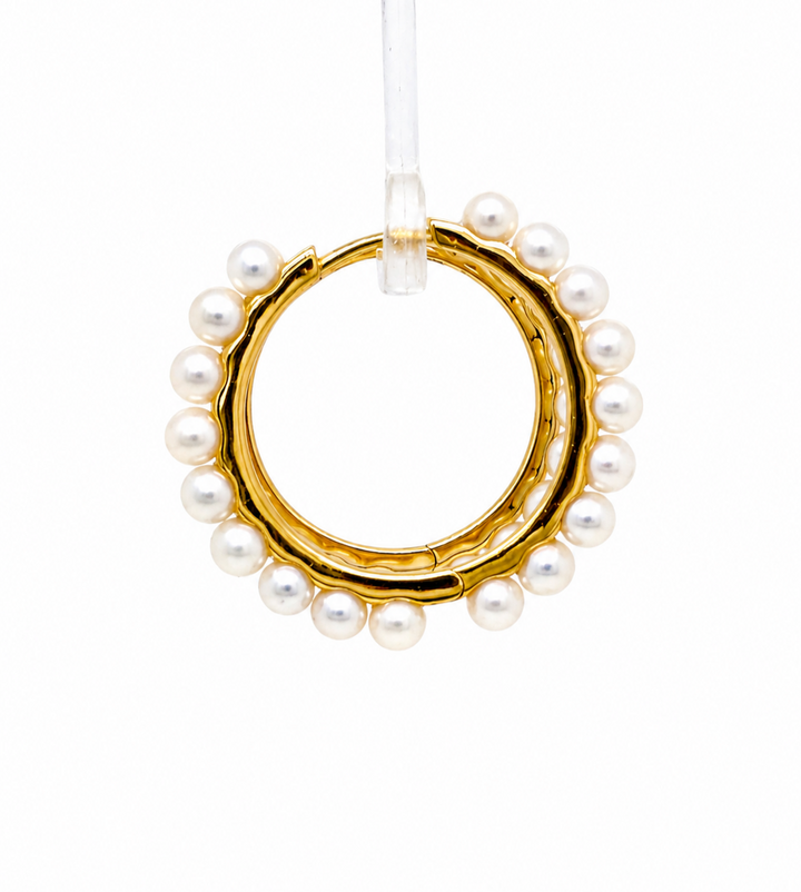 9.34 Cts Pearl Earring in 925 Yellow Gold Plated