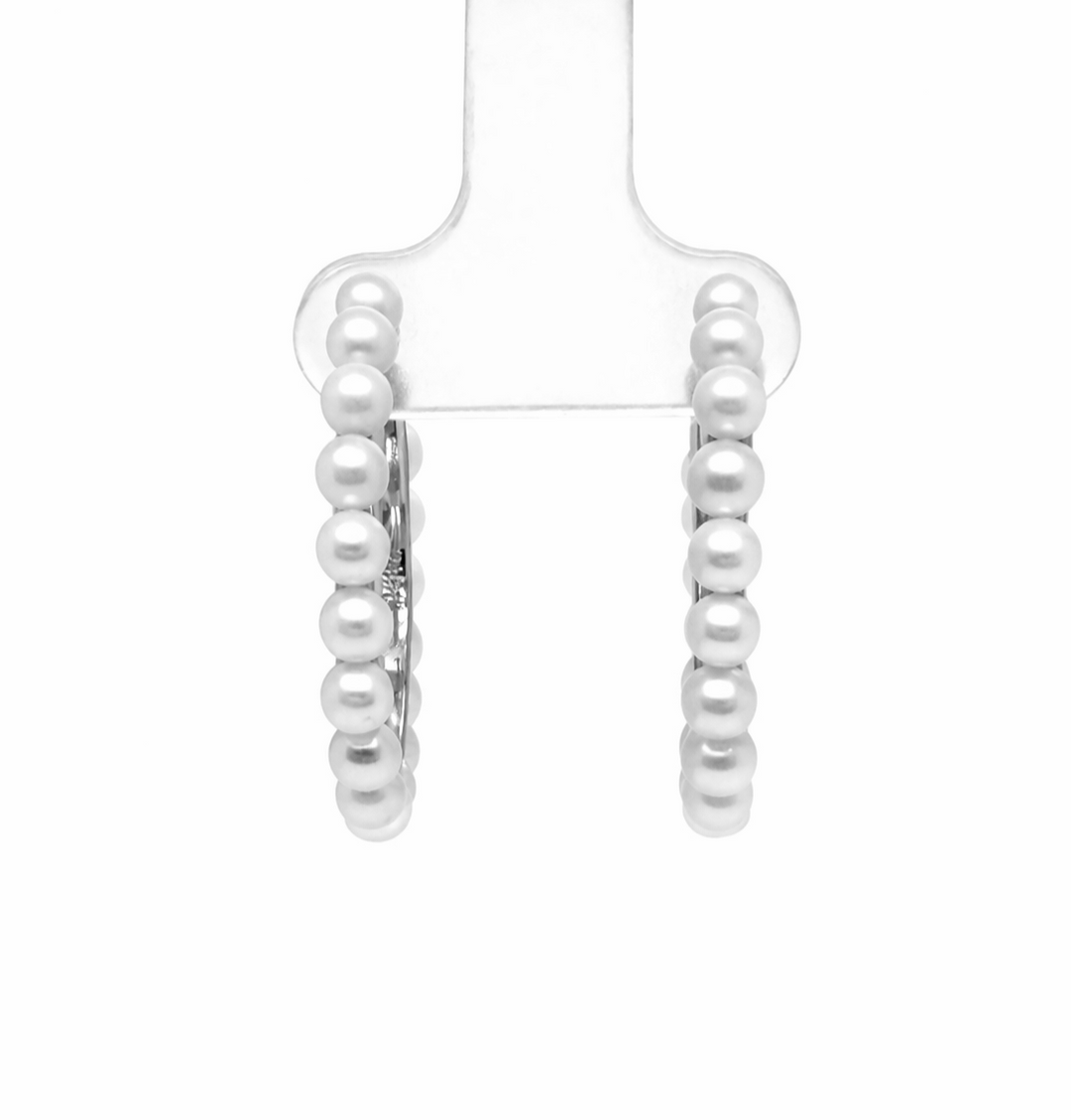 9.34 Cts Pearl Earring in 925 Platinum Plated