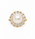 8.43 Cts Pearl and Moissanite Ring in 925 Yellow Gold Plated