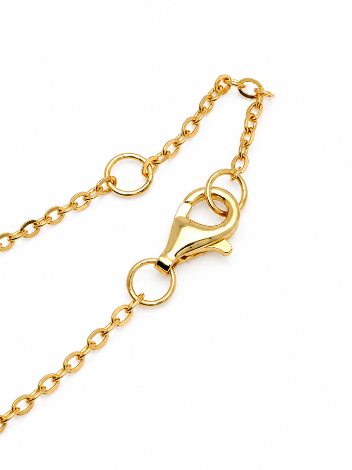 9.61 Cts Pearl and Moissanite Necklace in 925 Yellow Gold Plated