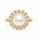8.75 Cts Pearl and Moissanite Ring in 925 Yellow Gold Plated