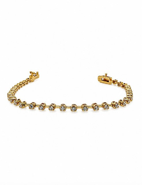 1.00 Ctw Lab Grown Diamond Bracelet in 925 Yellow Gold Plated