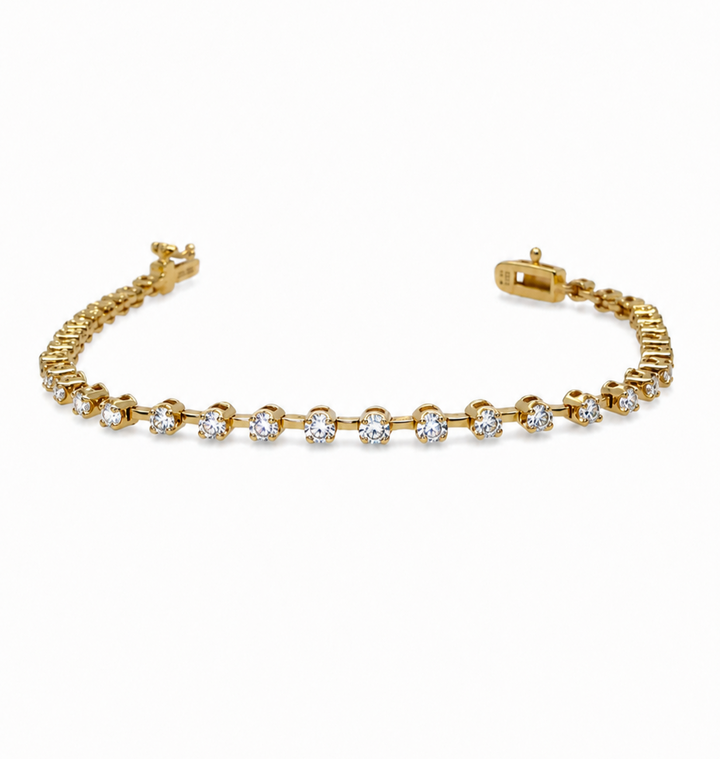 1.00 Ctw Lab Grown Diamond Bracelet in 925 Yellow Gold Plated