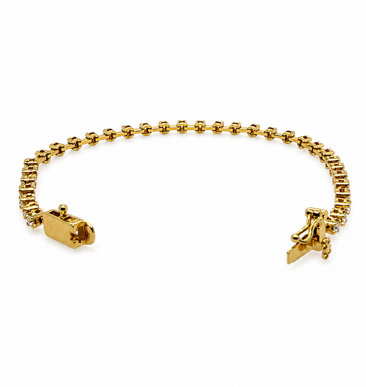 1.00 Ctw Lab Grown Diamond Bracelet in 925 Yellow Gold Plated