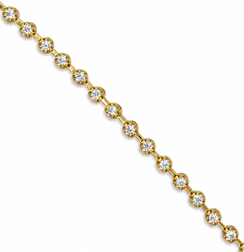 1.00 Ctw Lab Grown Diamond Bracelet in 925 Yellow Gold Plated