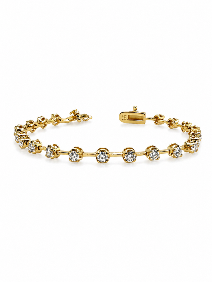 2.06 DEW Moissanite Bangle in 925 Yellow Gold Plated