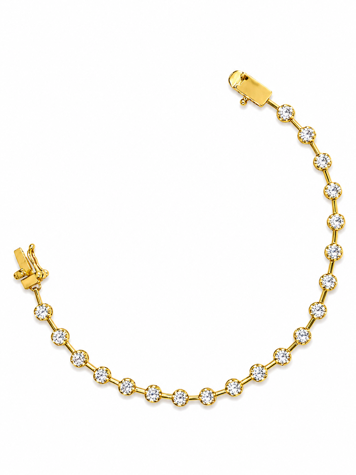 2.06 DEW Moissanite Bangle in 925 Yellow Gold Plated