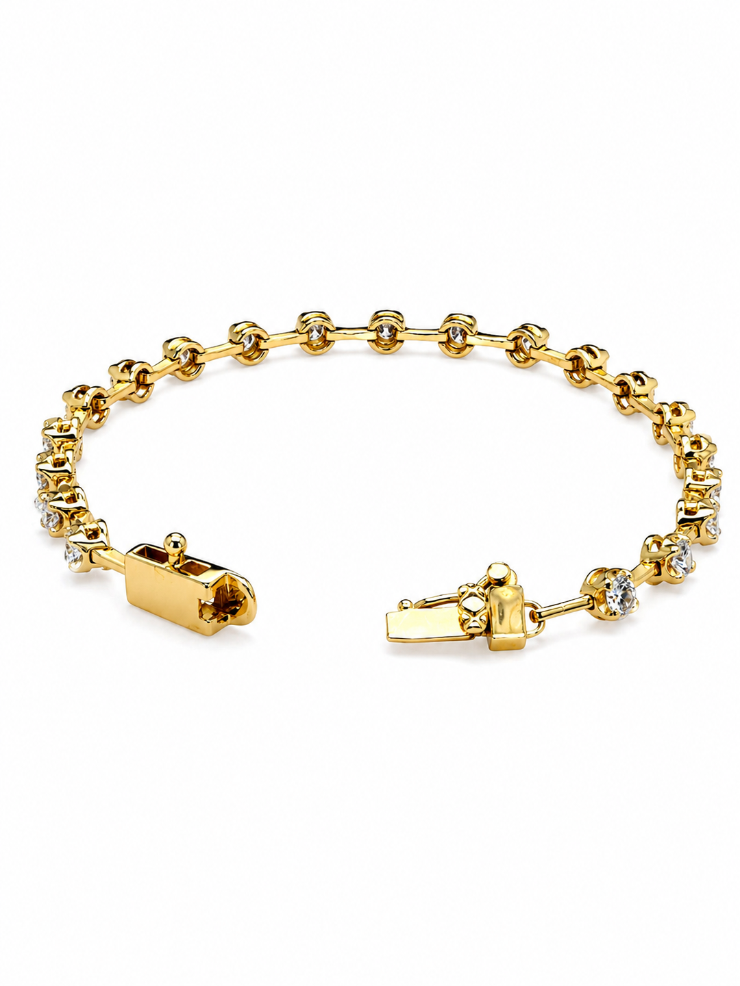 2.06 DEW Moissanite Bangle in 925 Yellow Gold Plated