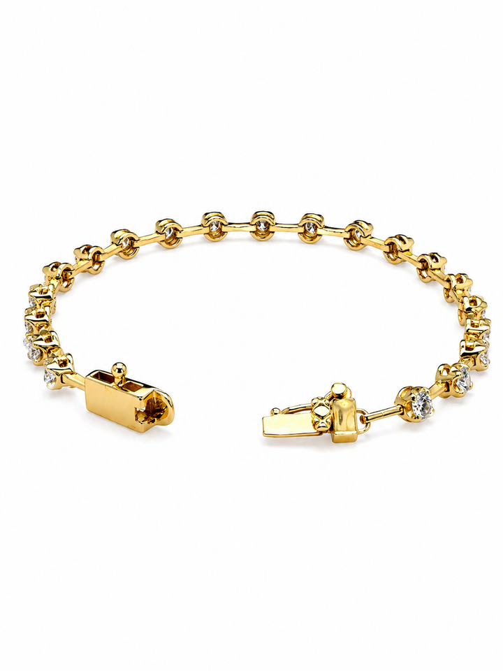 2.06 DEW Moissanite Bangle in 925 Yellow Gold Plated