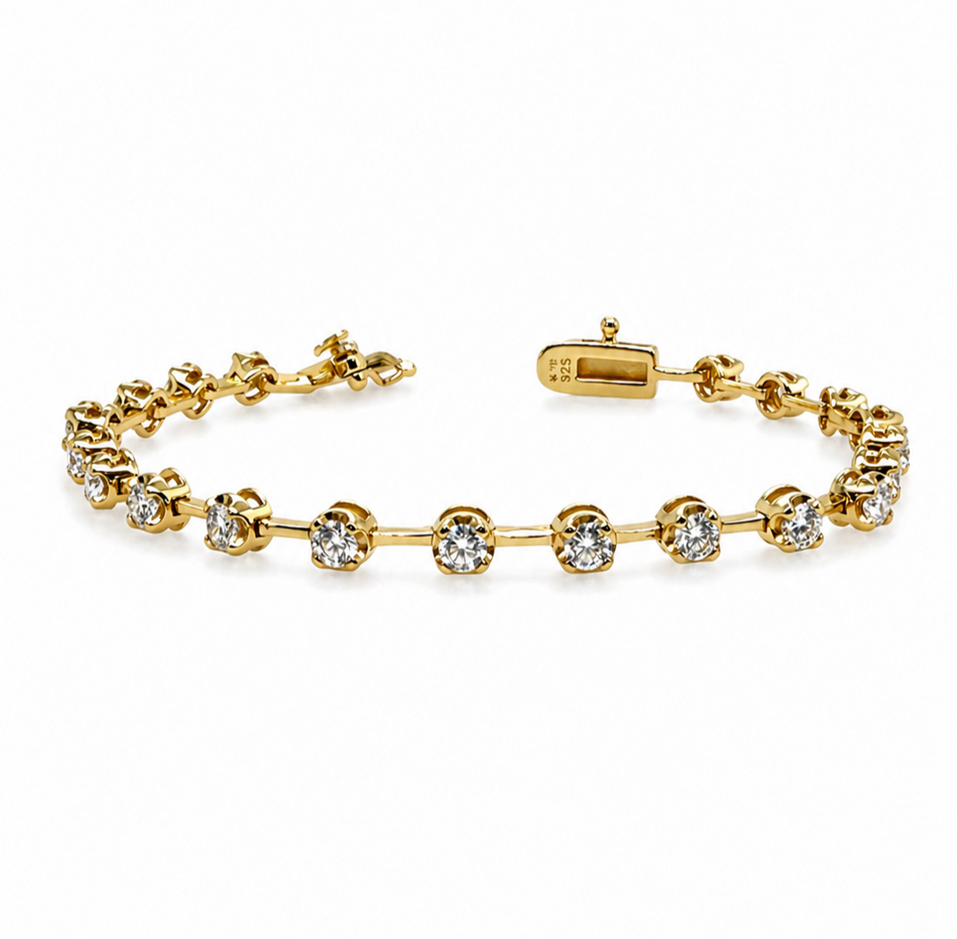 2.00 Ctw Lab Grown Diamond Bracelet in 925 Yellow Gold Plated