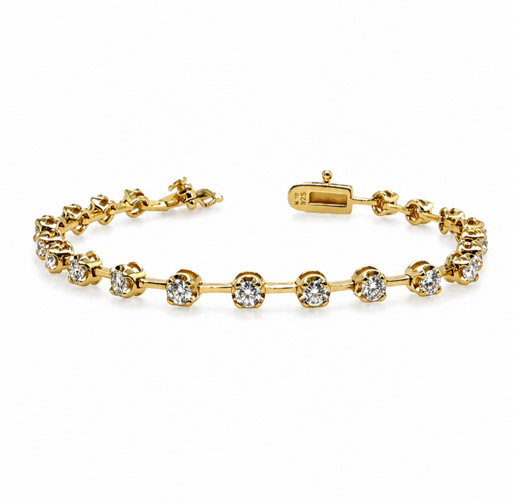 2.00 Ctw Lab Grown Diamond Bracelet in 925 Yellow Gold Plated