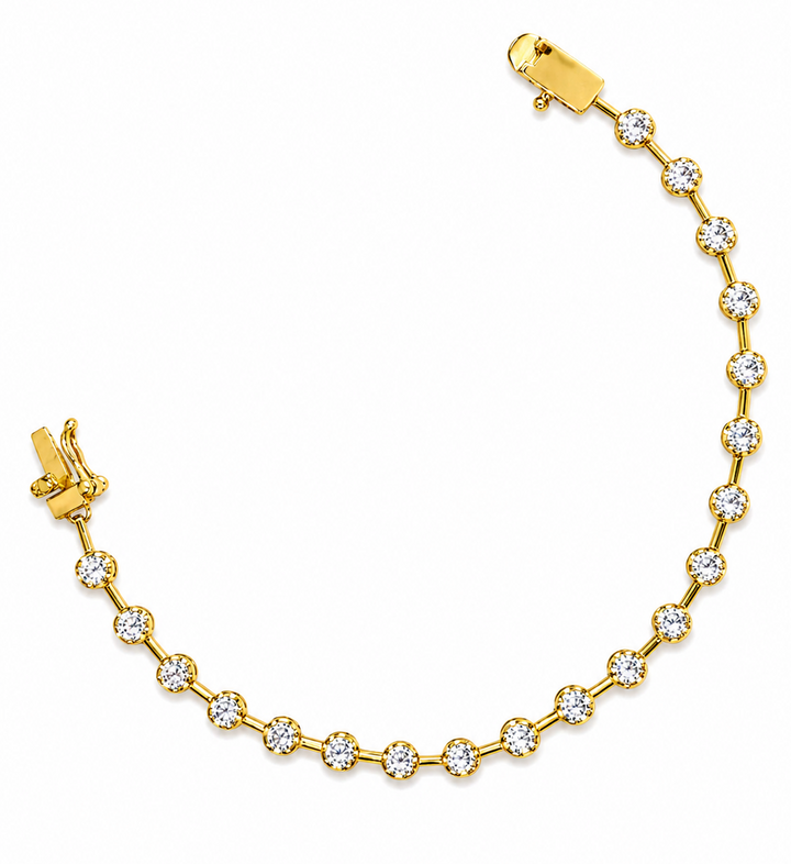 2.00 Ctw Lab Grown Diamond Bracelet in 925 Yellow Gold Plated