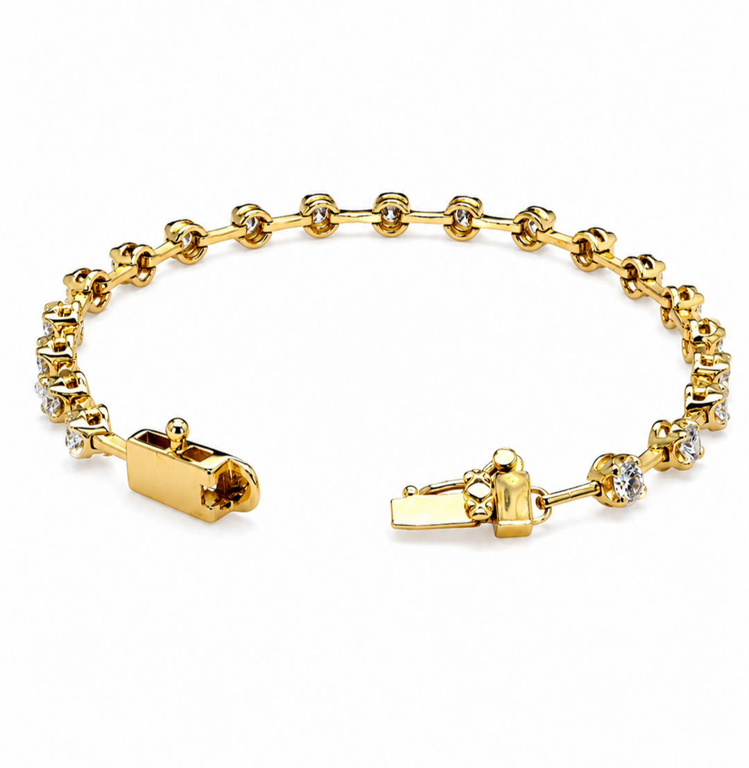 2.00 Ctw Lab Grown Diamond Bracelet in 925 Yellow Gold Plated