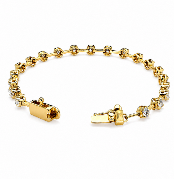 2.00 Ctw Lab Grown Diamond Bracelet in 925 Yellow Gold Plated