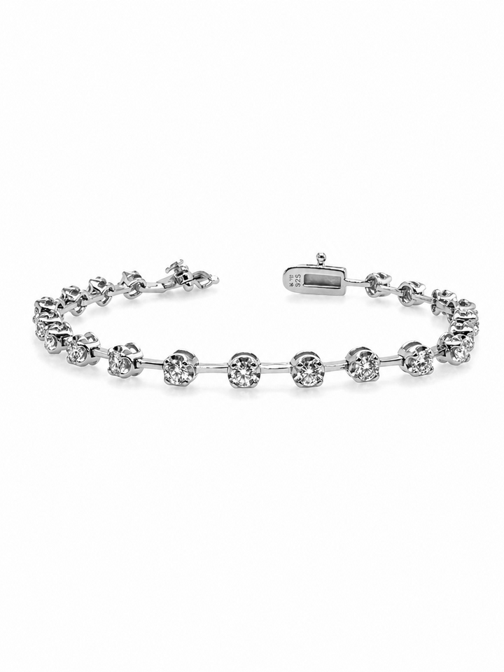 2.06 DEW Moissanite Bangle in 925 Platinum Plated