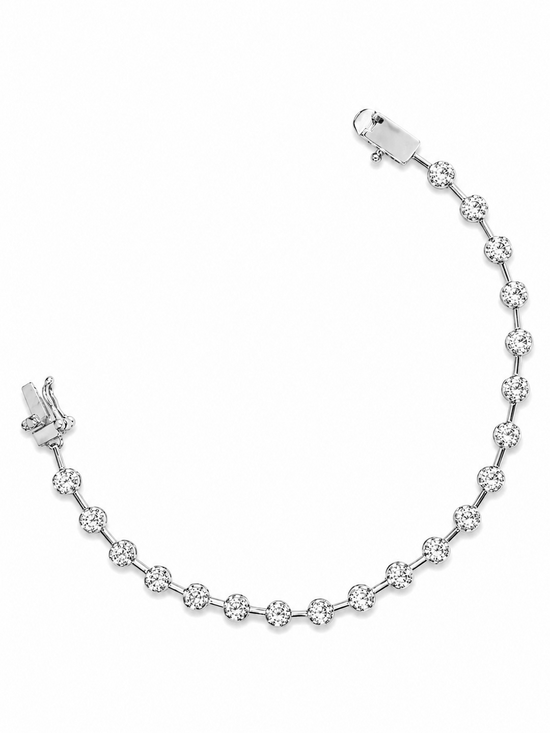 2.06 DEW Moissanite Bangle in 925 Platinum Plated