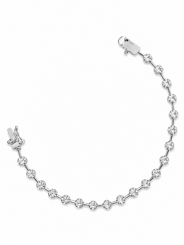 2.06 DEW Moissanite Bangle in 925 Platinum Plated