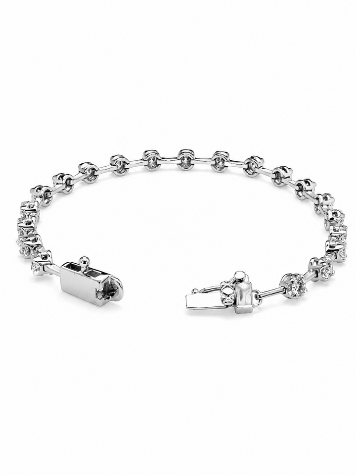 2.06 DEW Moissanite Bangle in 925 Platinum Plated