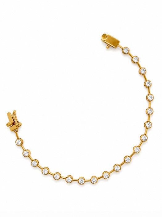 2.00 Ctw Lab Grown Diamond Bracelet in 925 Yellow Gold Plated