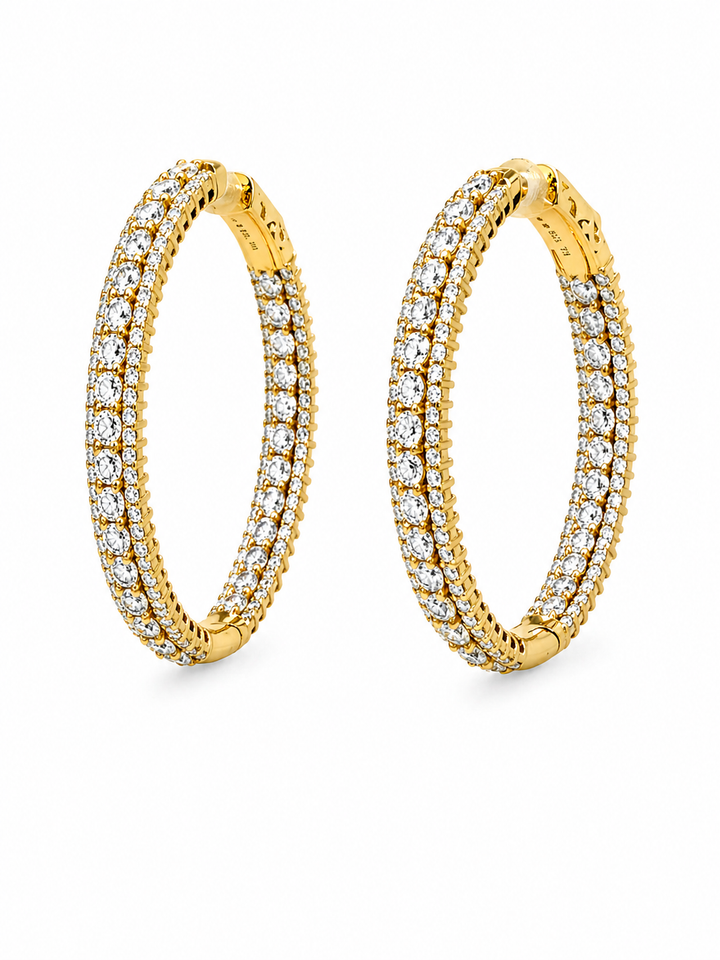 5.15 DEW Moissanite  Earring in 925 Yellow Gold Plated