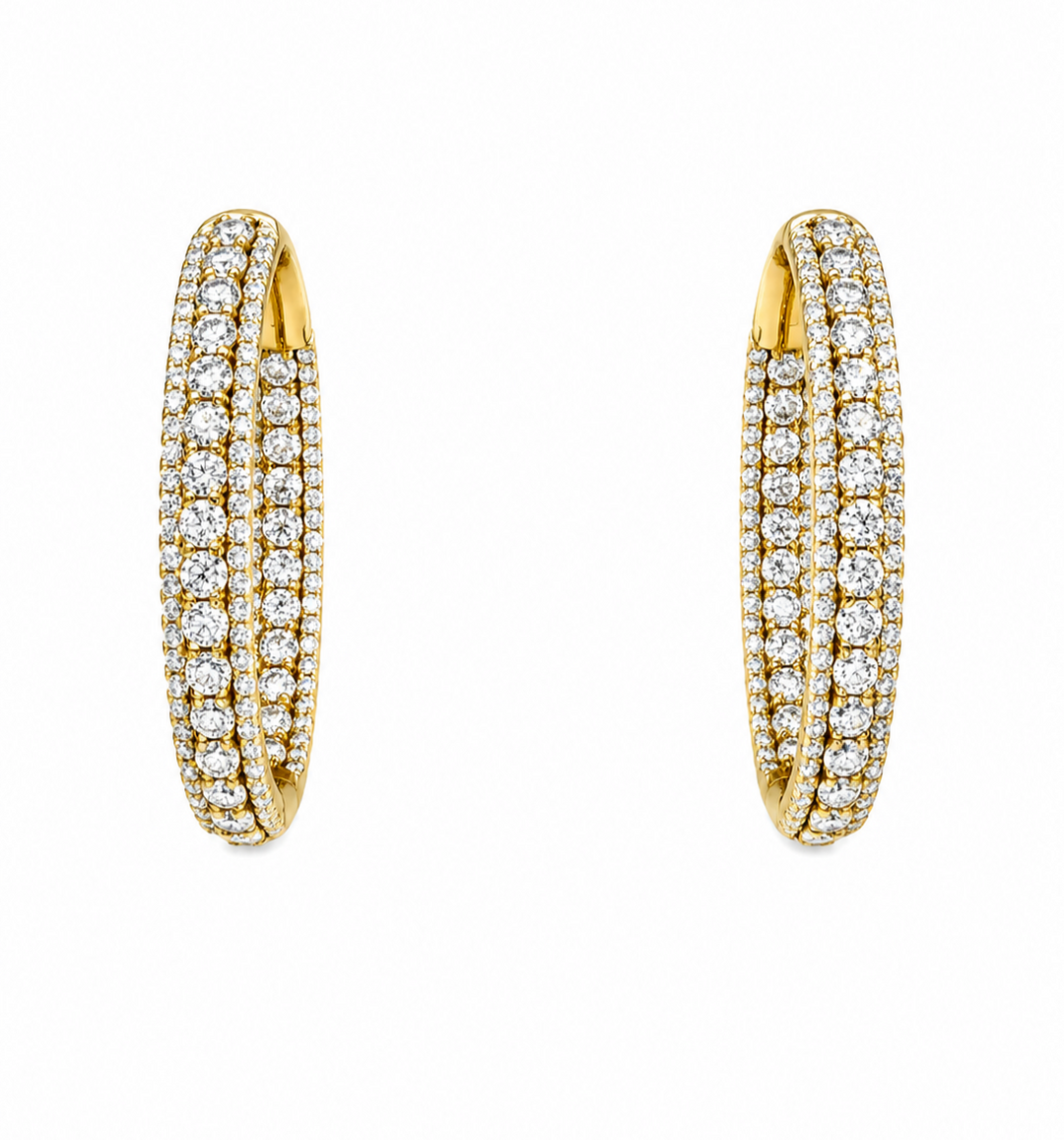 5.15 DEW Moissanite Hoop Earring in 925 Yellow Gold Plated