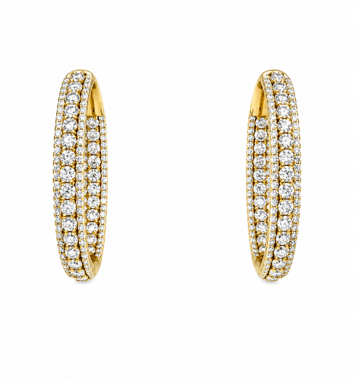 5.15 DEW Moissanite Hoop Earring in 925 Yellow Gold Plated