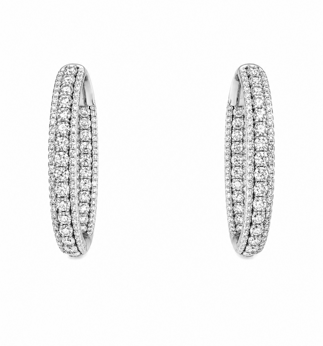 5.15 DEW Moissanite Hoop Earring in 925 Platinum Plated
