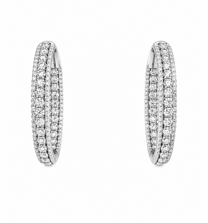 5.15 DEW Moissanite Hoop Earring in 925 Platinum Plated