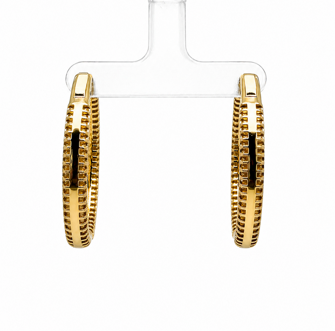 5.15 DEW Moissanite Hoop Earring in 925 Yellow Gold Plated