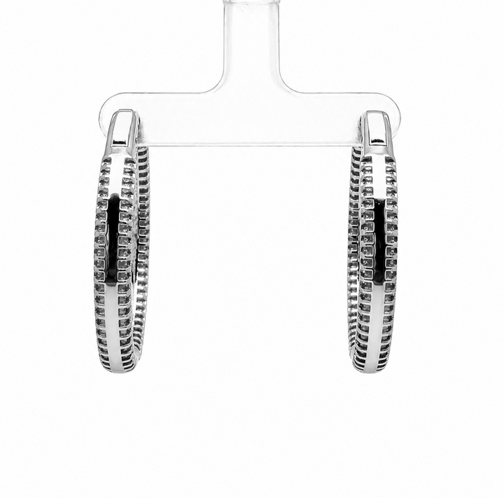 5.15 DEW Moissanite Hoop Earring in 925 Platinum Plated